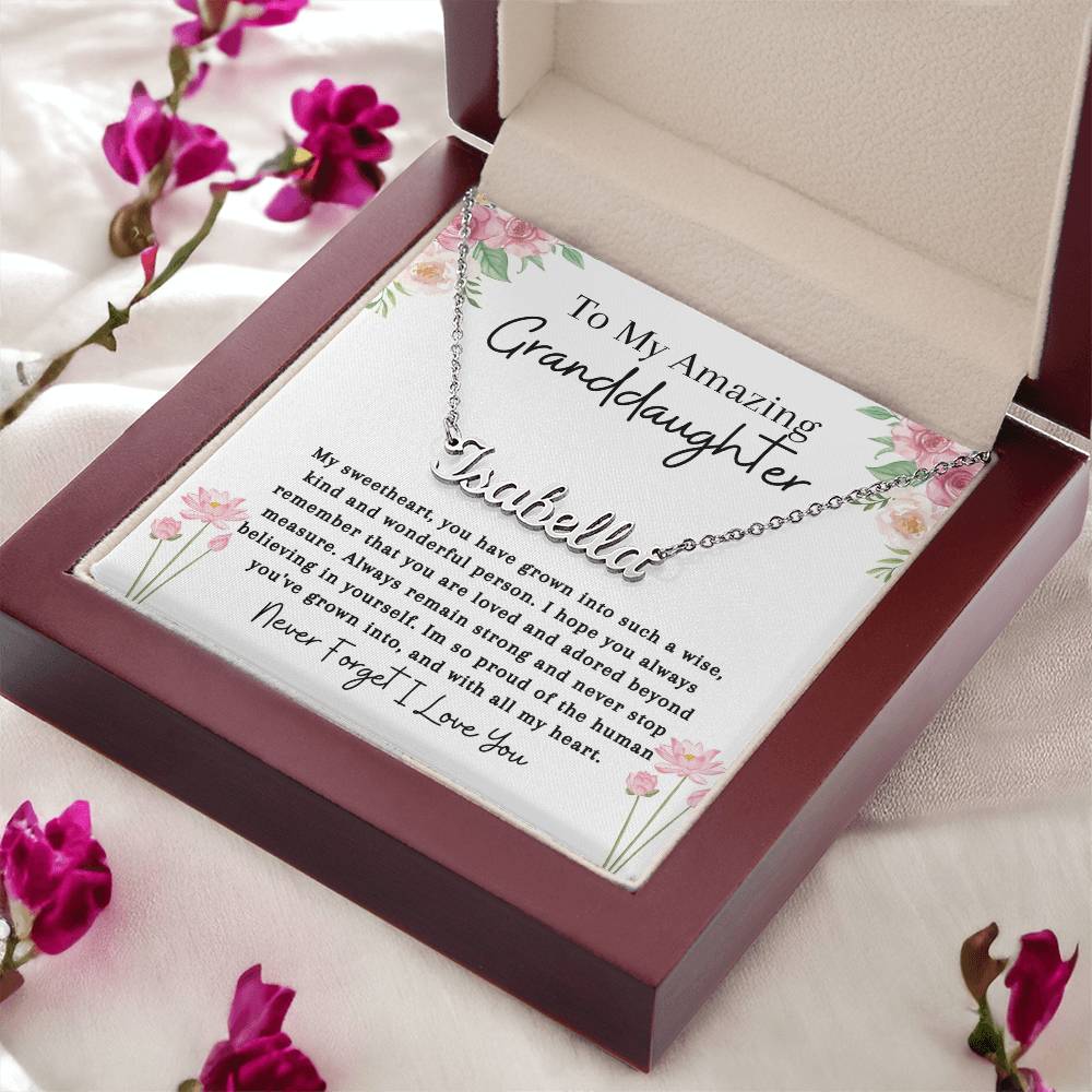 To My Amazing Granddaughter | Remember You Are Loved| Name Necklace