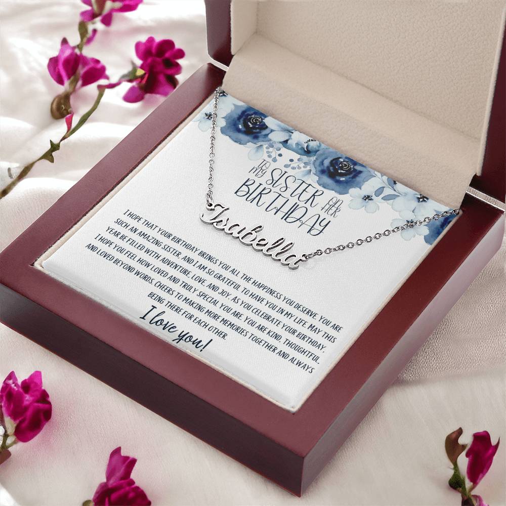 To My Sister | Happy Birthday | So Grateful | Name Necklace