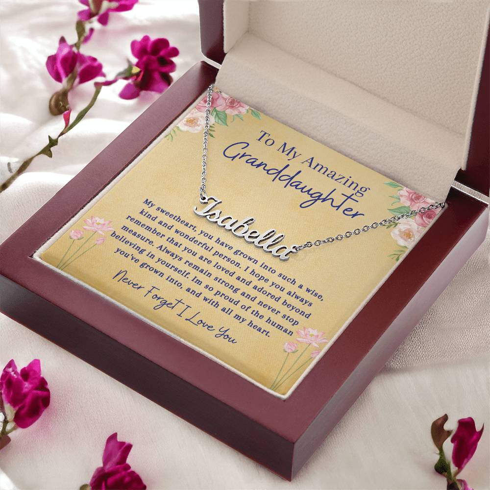 To My Amazing Granddaughter | Remember You Are Loved | Name Necklace