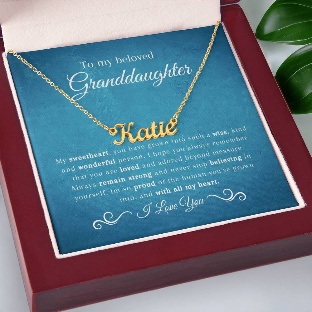 To My Amazing Granddaughter | So Proud | Name Necklace