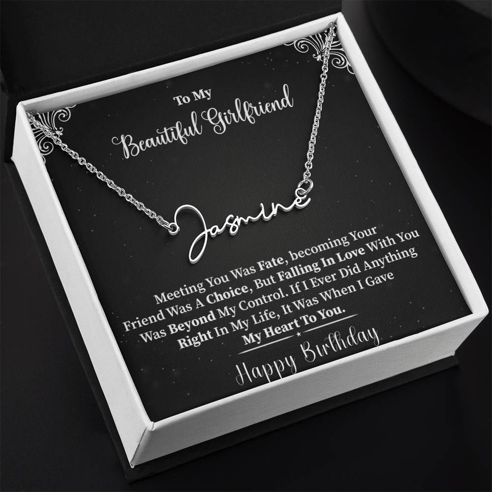 My Beautiful Girlfriend |  Give My Heart To You | Happy Birthday | Customized Name  Necklace