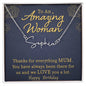 To An Amazing Woman | Happy Birthday, Mom | Personalized Name Necklace | 18K Gold Finish