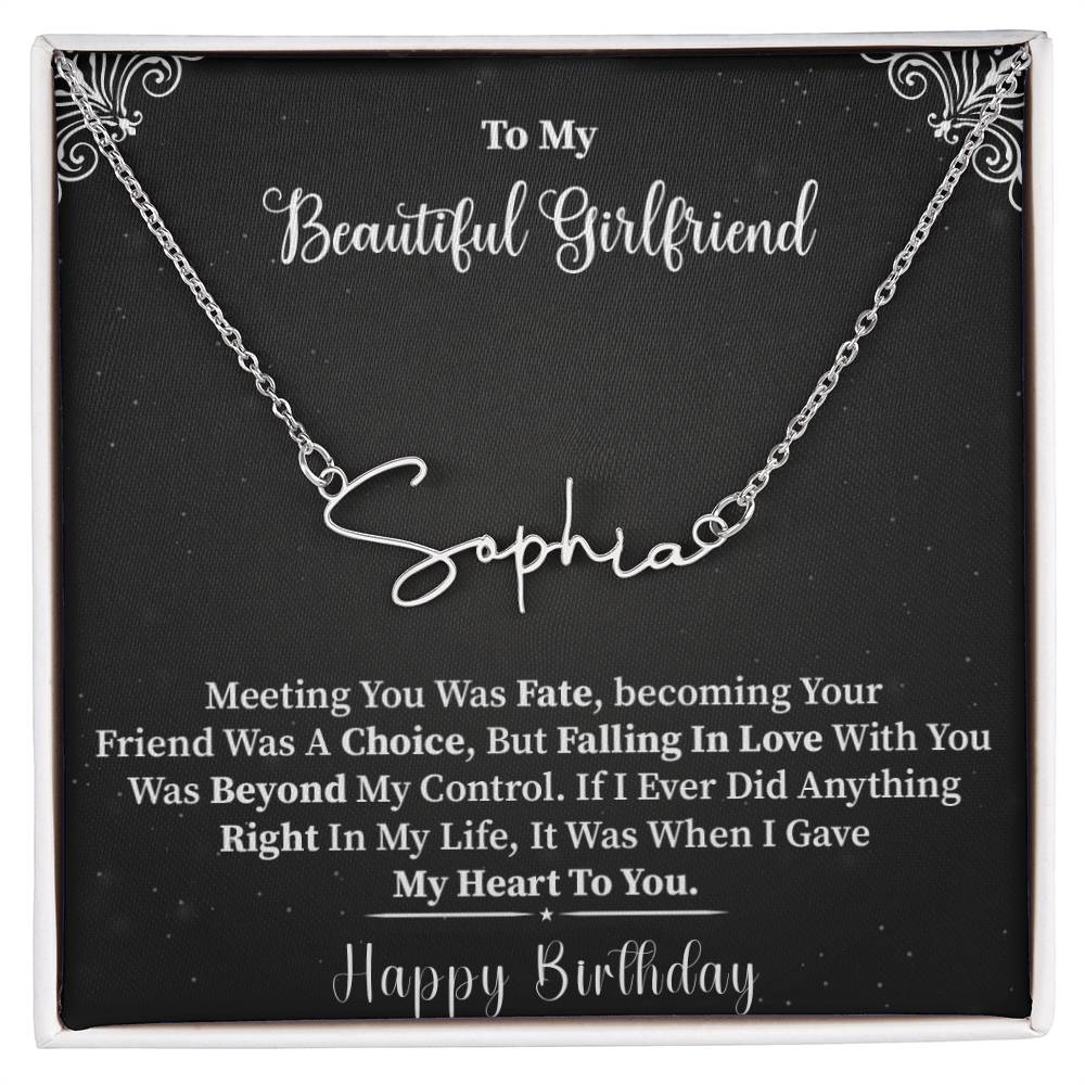 My Beautiful Girlfriend |  Give My Heart To You | Happy Birthday | Customized Name  Necklace