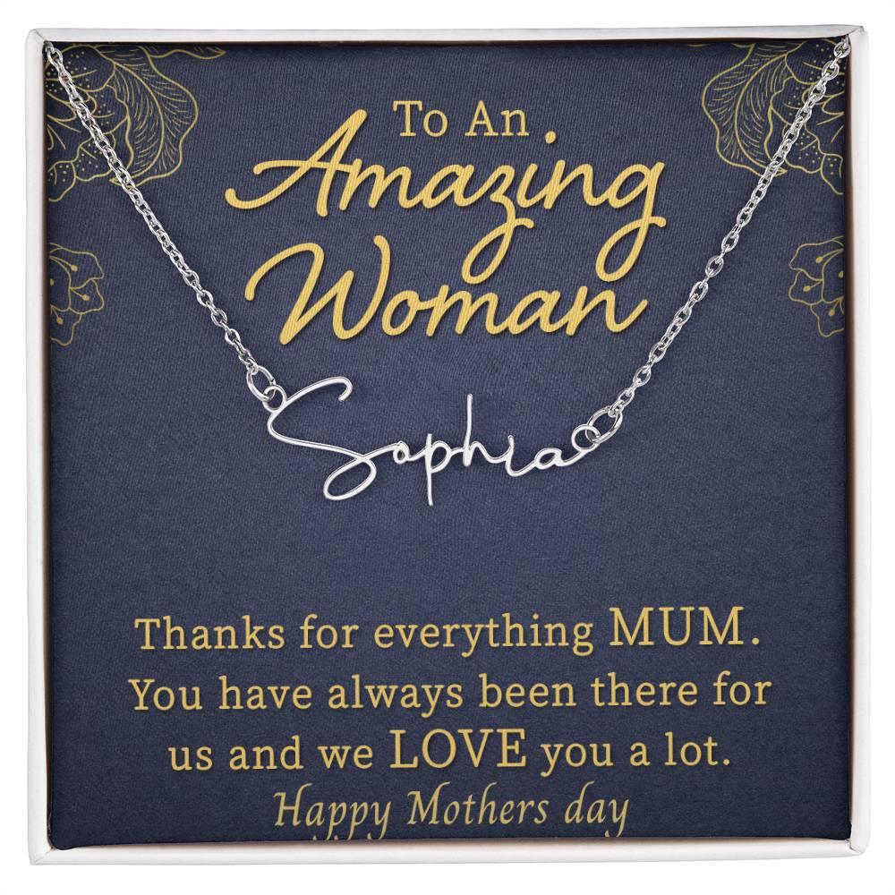 Mum, Thanks For Everything | Happy Mothers day | Customized Name Necklace | Keepsake