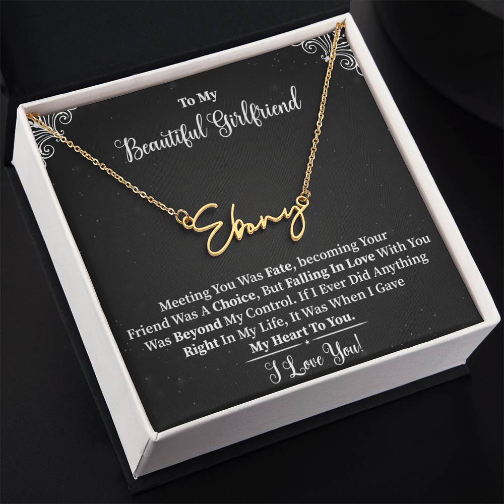 My Beautiful Girlfriend | Gold Signature Name Necklace