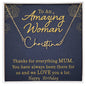 To An Amazing Woman | Happy Birthday, Mom | Personalized Name Necklace | 18K Gold Finish