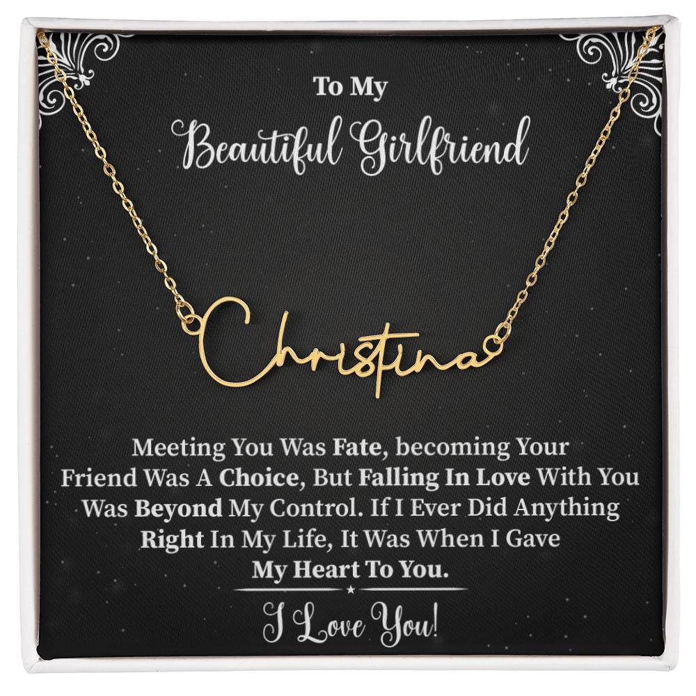 My Beautiful Girlfriend | Gold Signature Name Necklace