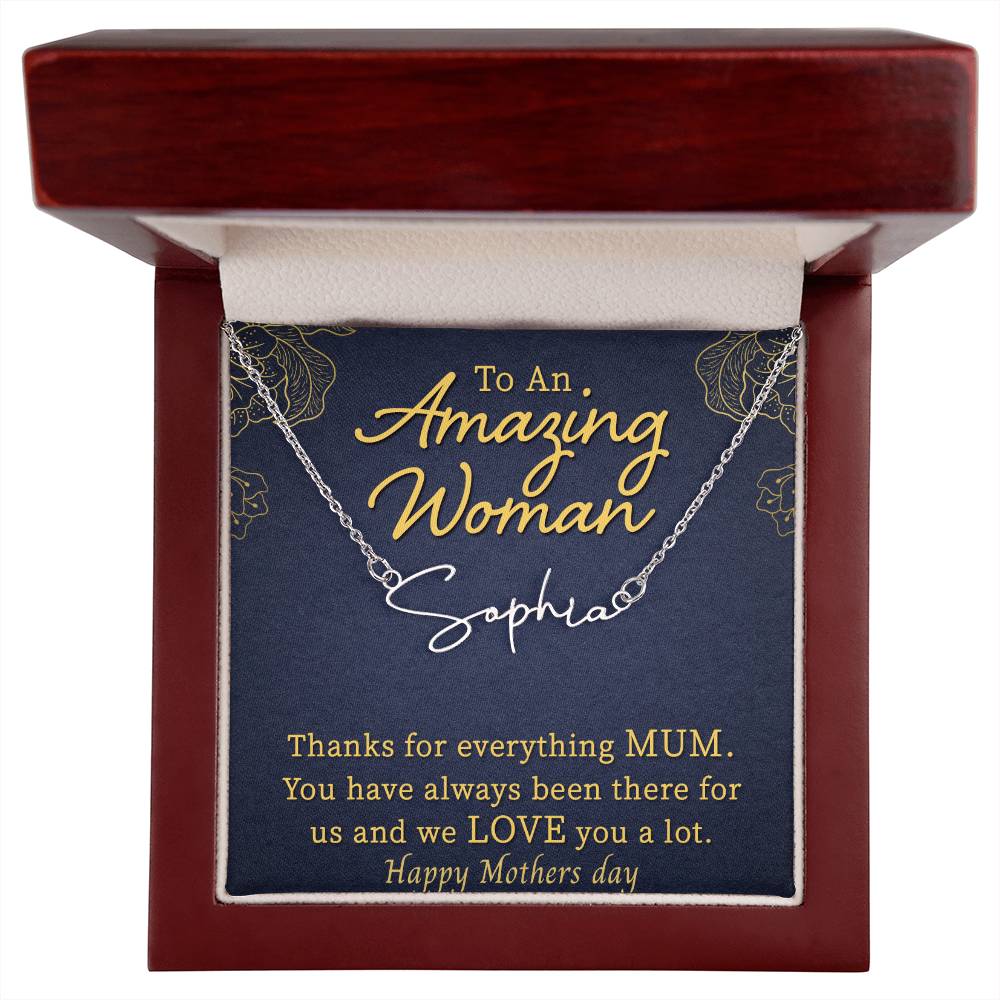 Mum, Thanks For Everything | Happy Mothers day | Customized Name Necklace | Keepsake