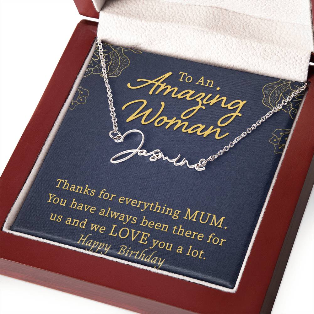 Happy Birthday Mum | We Love You | Signature Name Necklace