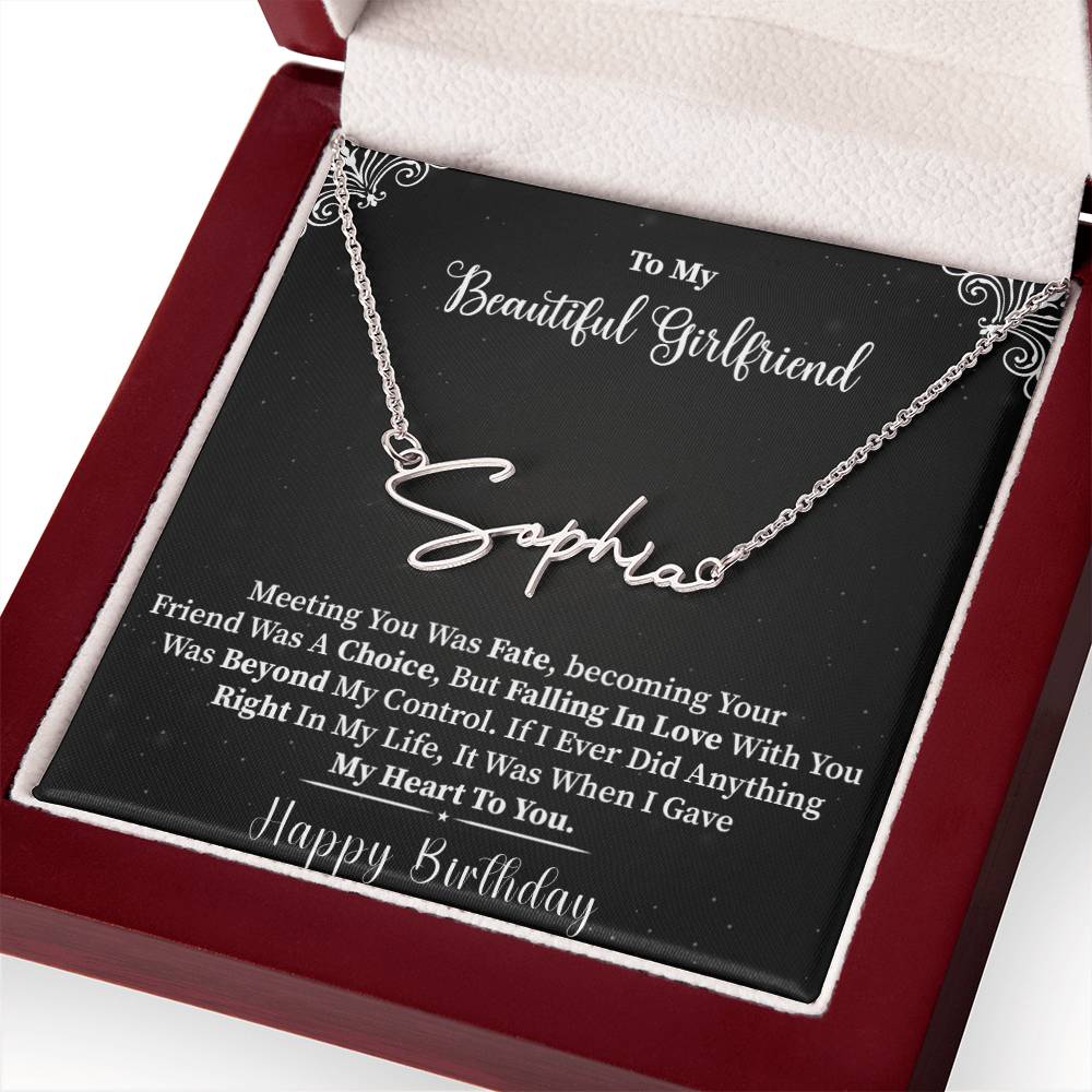 My Beautiful Girlfriend |  Give My Heart To You | Happy Birthday | Customized Name  Necklace