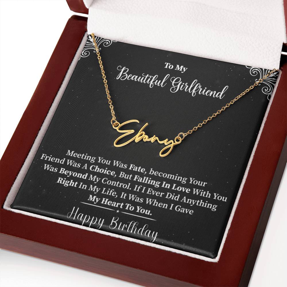 My Beautiful Girlfriend |  Give My Heart To You | Happy Birthday | Customized Name  Necklace