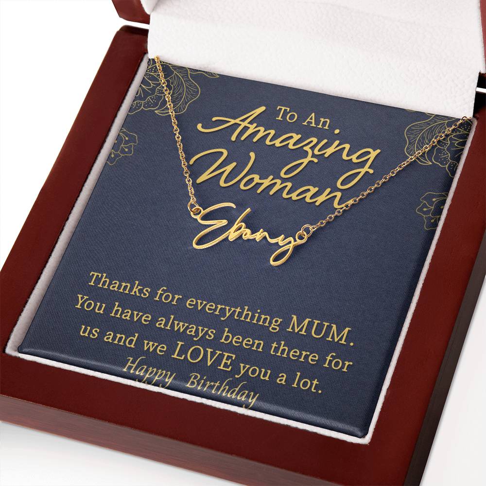 Happy Birthday Mum | We Love You | Signature Name Necklace