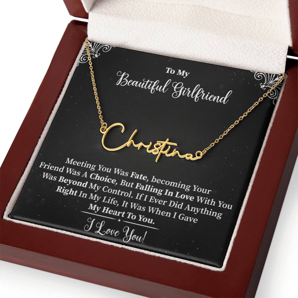 My Beautiful Girlfriend | Gold Signature Name Necklace