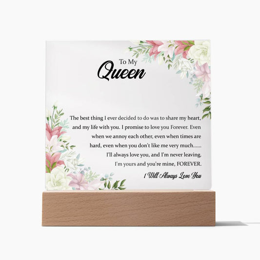 To My Queen | My Best Decision | Acrylic Keepsake