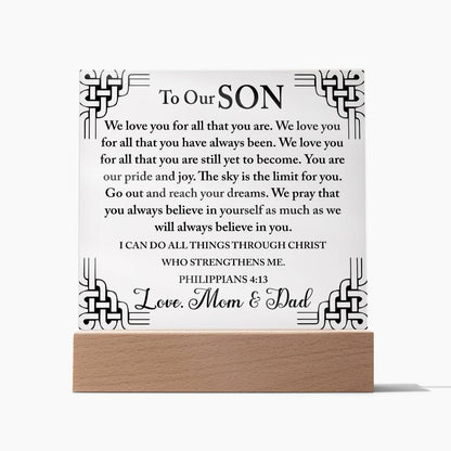 To Our Son | We love All You Are | Acrylic Keepsake