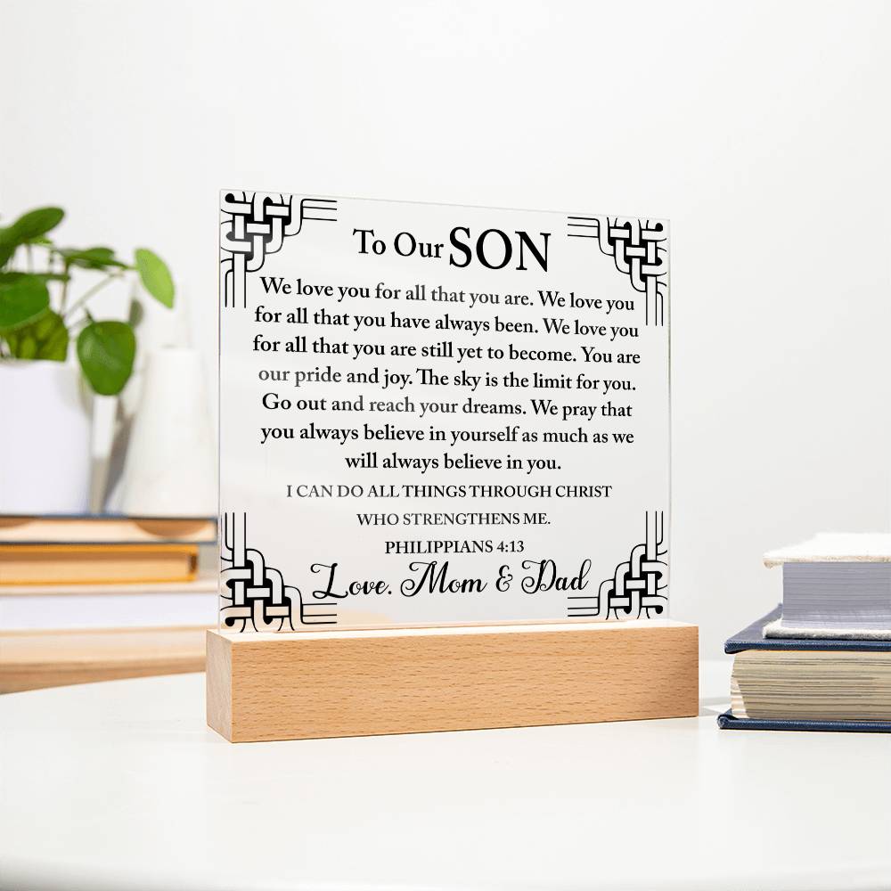 To Our Son | We love All You Are | Acrylic Keepsake