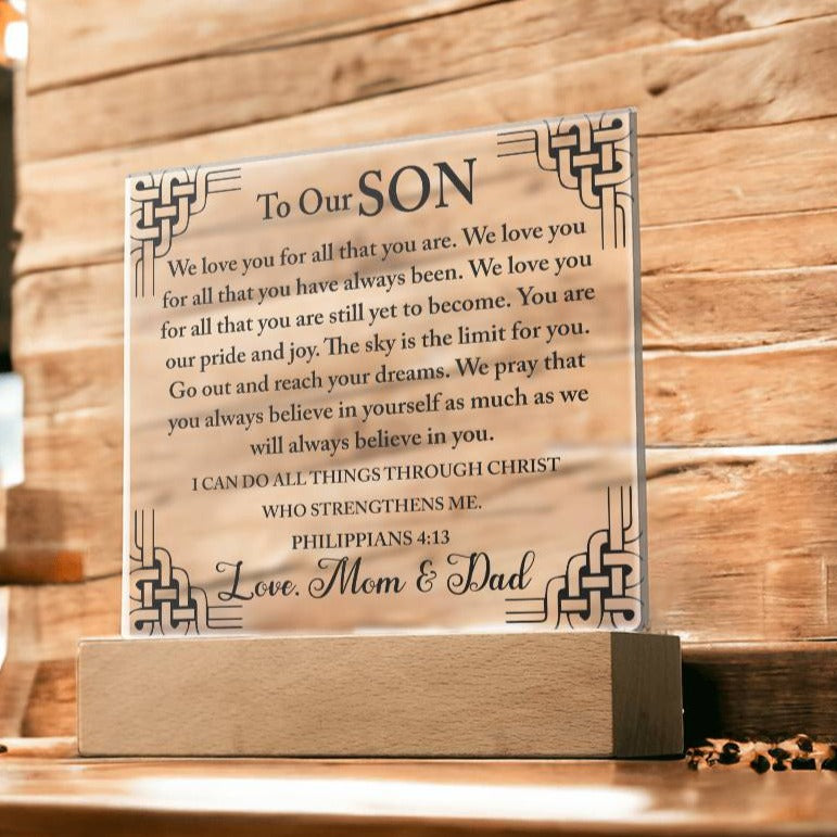 To Our Son | We love All You Are | Acrylic Keepsake