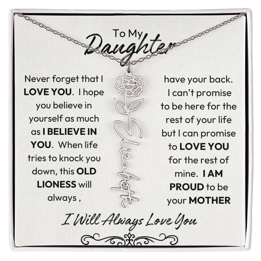 To My Daughter | Believe In You | Birth flower Necklace |  Mother-Daughter Keepsake