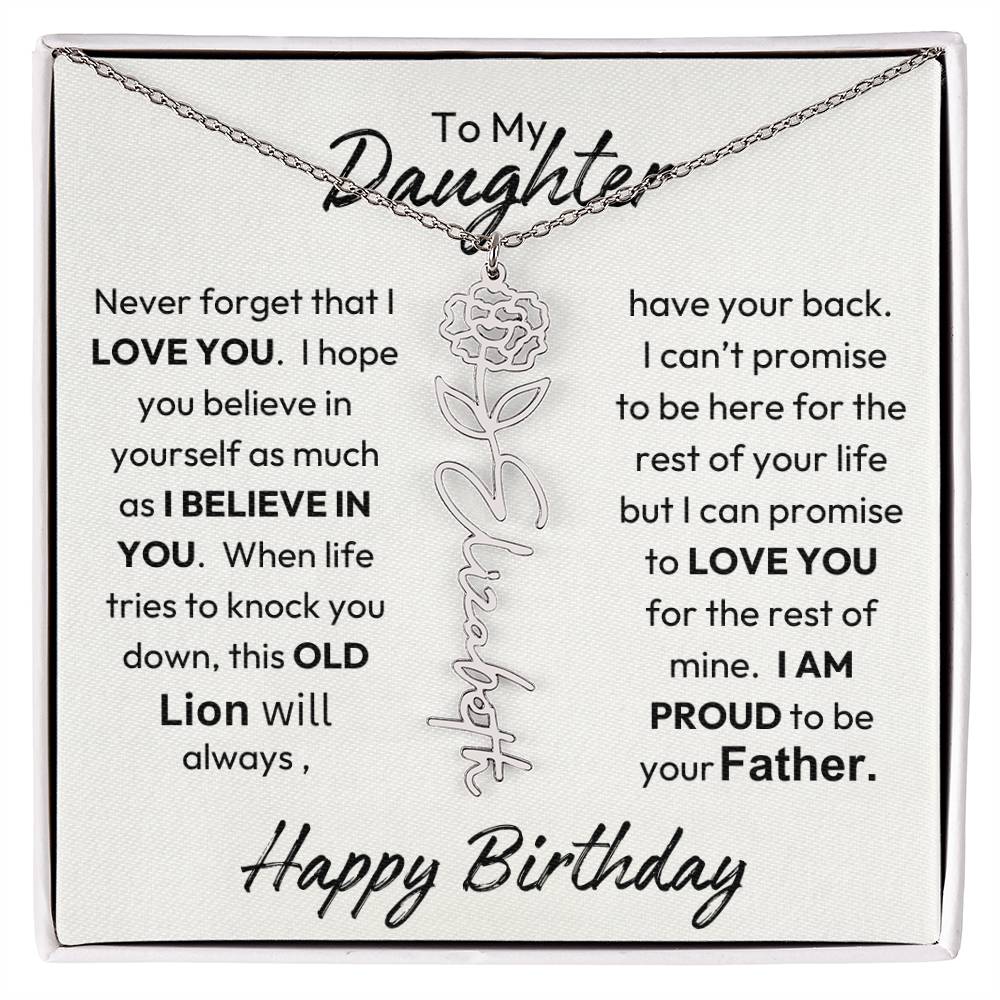 Father-Daughter |  Happy Birthday | Proud To Be Your Father | Birth Flower