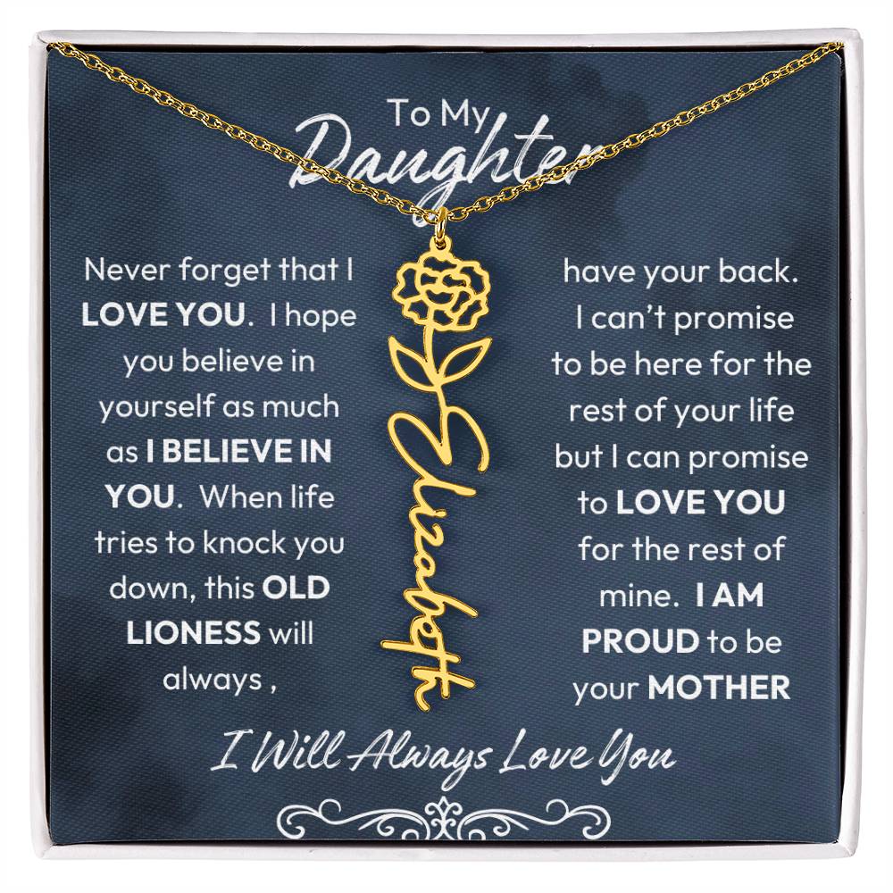 To My Daughter | Proud to Be Your Mother | Birth Flower Neckalce