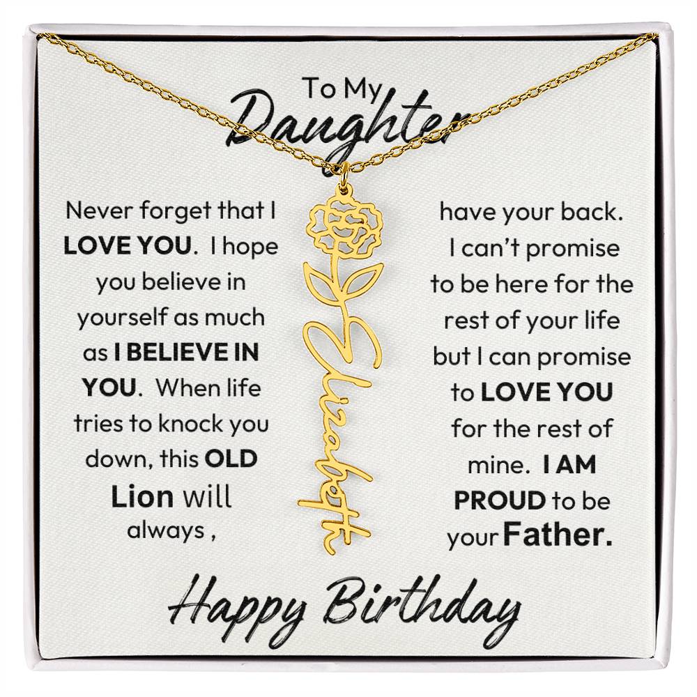 Father-Daughter |  Happy Birthday | Proud To Be Your Father | Birth Flower