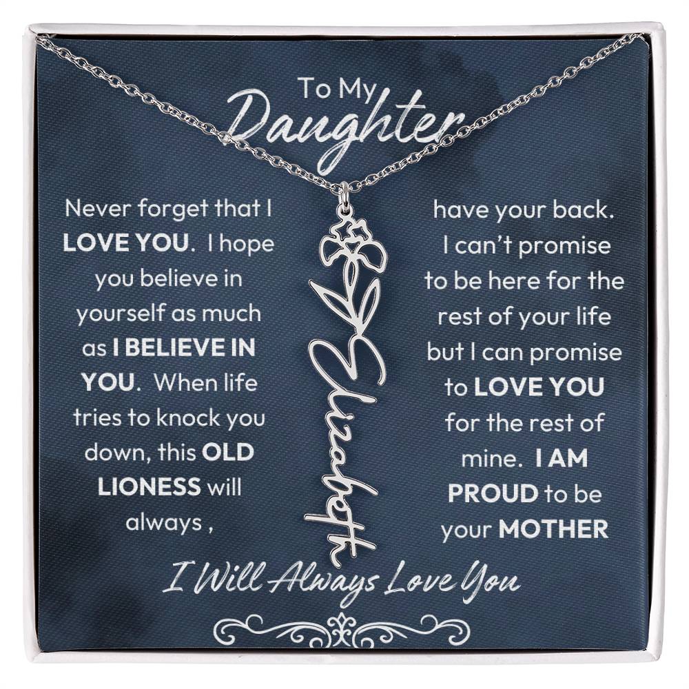 To My Daughter | Proud to Be Your Mother | Birth Flower Neckalce