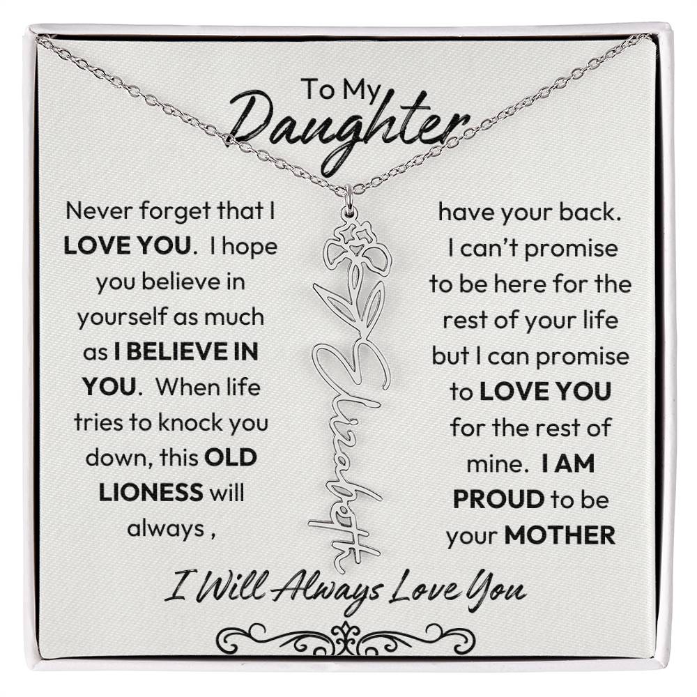 To My Daughter | Believe In You | Birth flower Necklace |  Mother-Daughter Keepsake