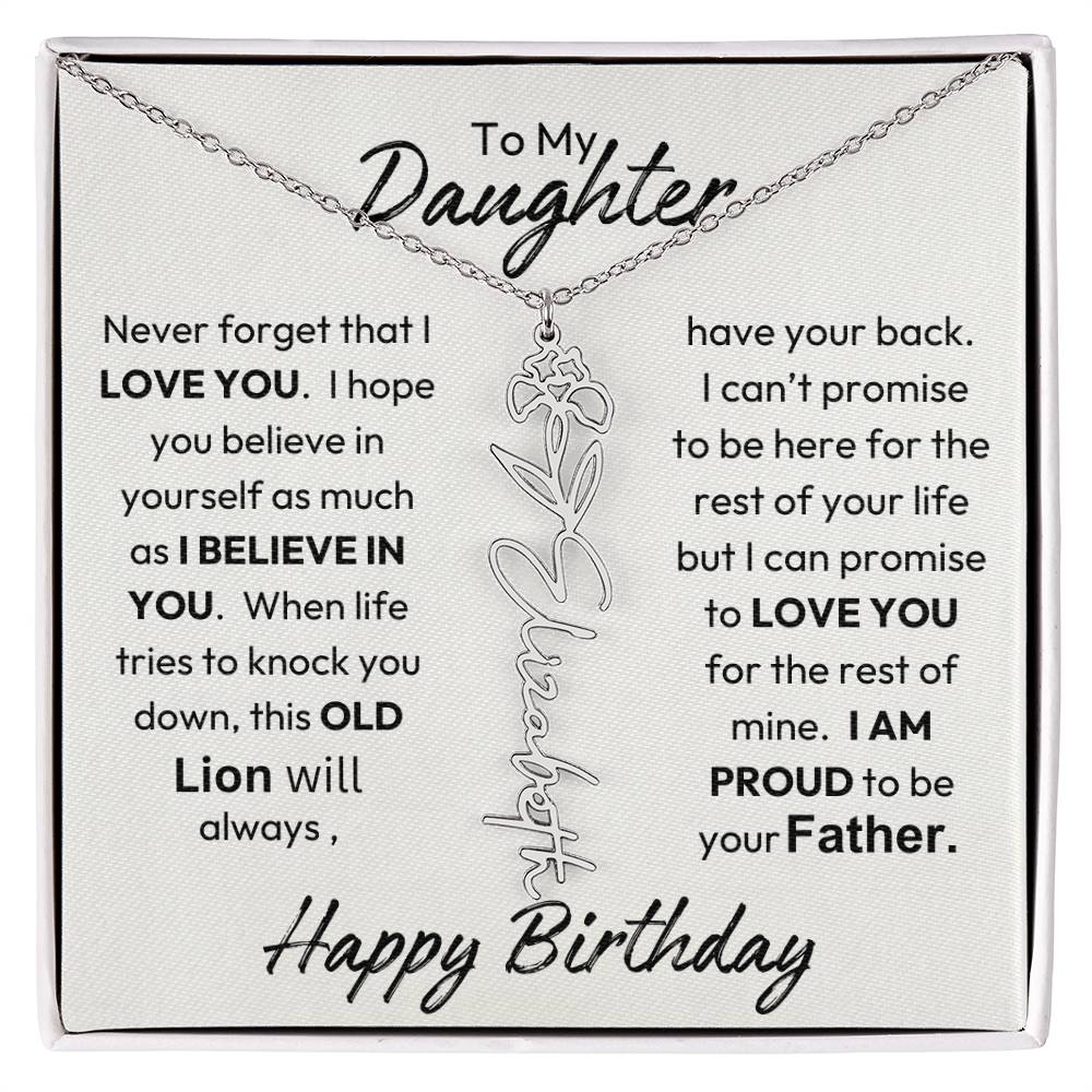 Father-Daughter |  Happy Birthday | Proud To Be Your Father | Birth Flower