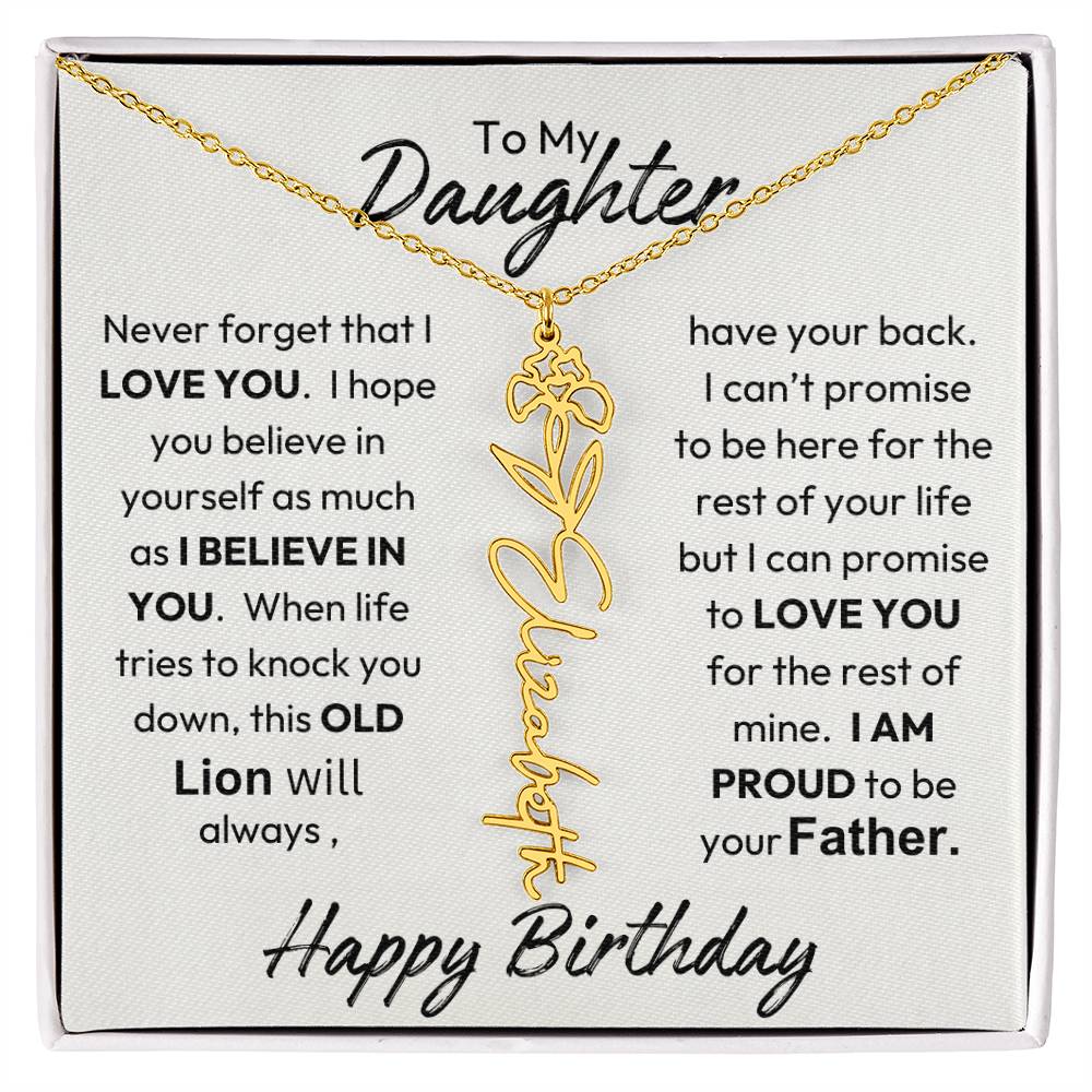 Father-Daughter |  Happy Birthday | Proud To Be Your Father | Birth Flower