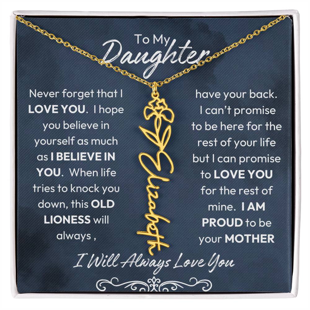 To My Daughter | Proud to Be Your Mother | Birth Flower Neckalce