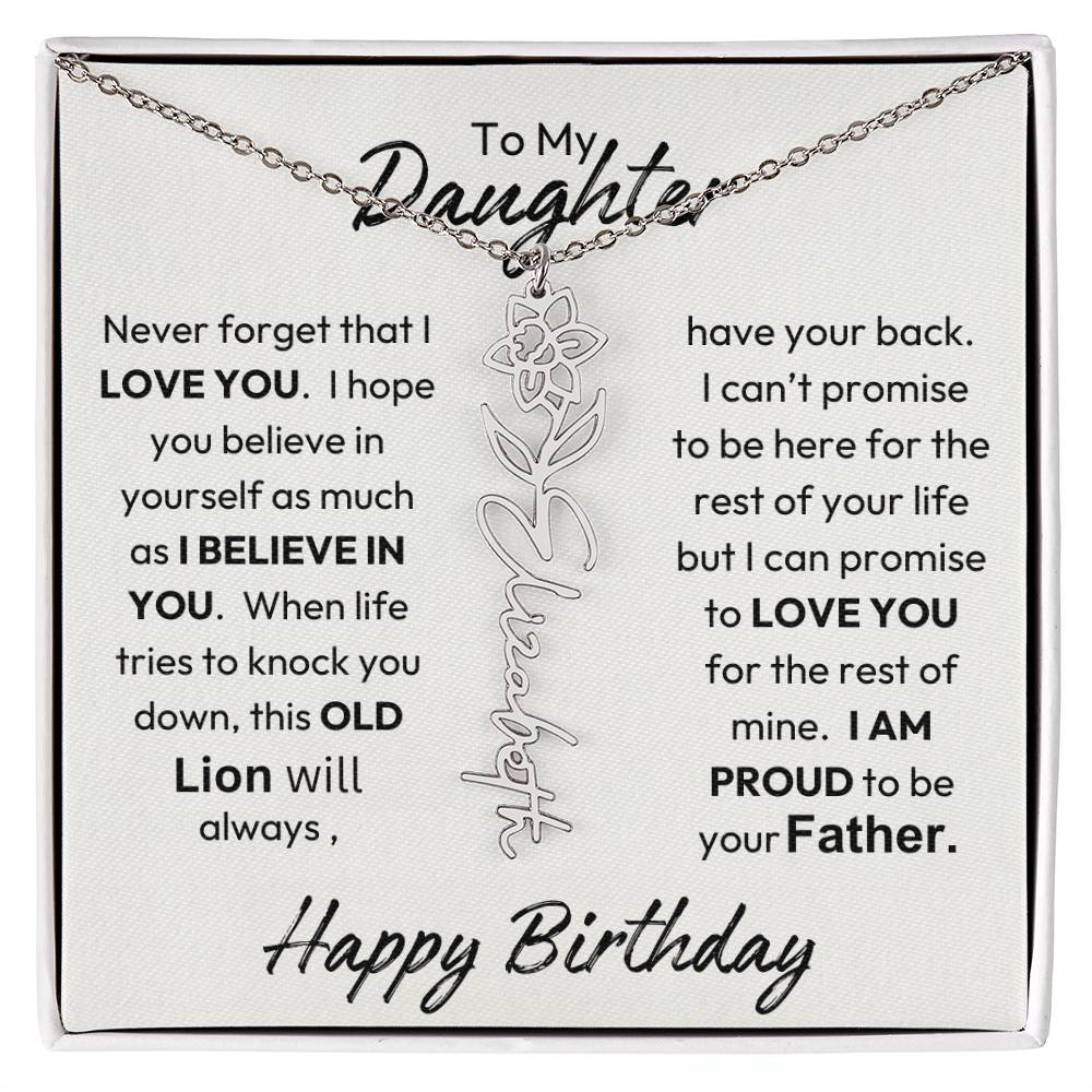 Father-Daughter |  Happy Birthday | Proud To Be Your Father | Birth Flower