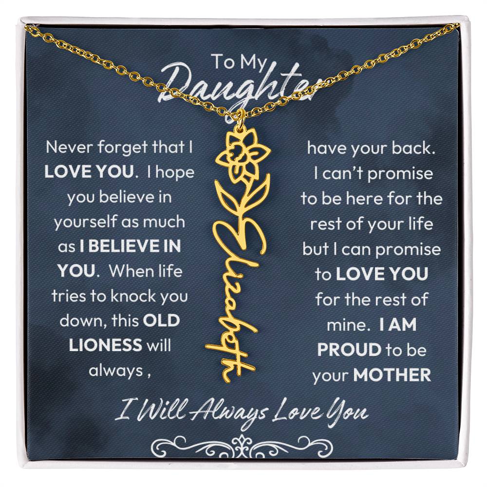 To My Daughter | Proud to Be Your Mother | Birth Flower Neckalce