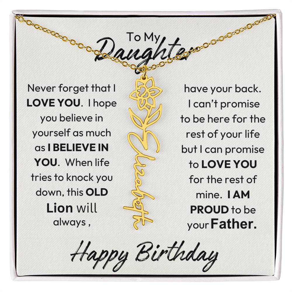 Father-Daughter |  Happy Birthday | Proud To Be Your Father | Birth Flower