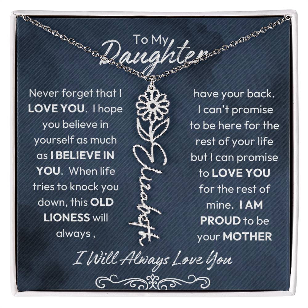 To My Daughter | Proud to Be Your Mother | Birth Flower Neckalce