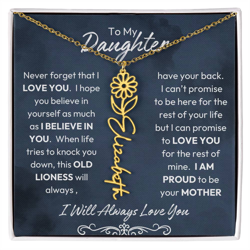 To My Daughter | Proud to Be Your Mother | Birth Flower Neckalce