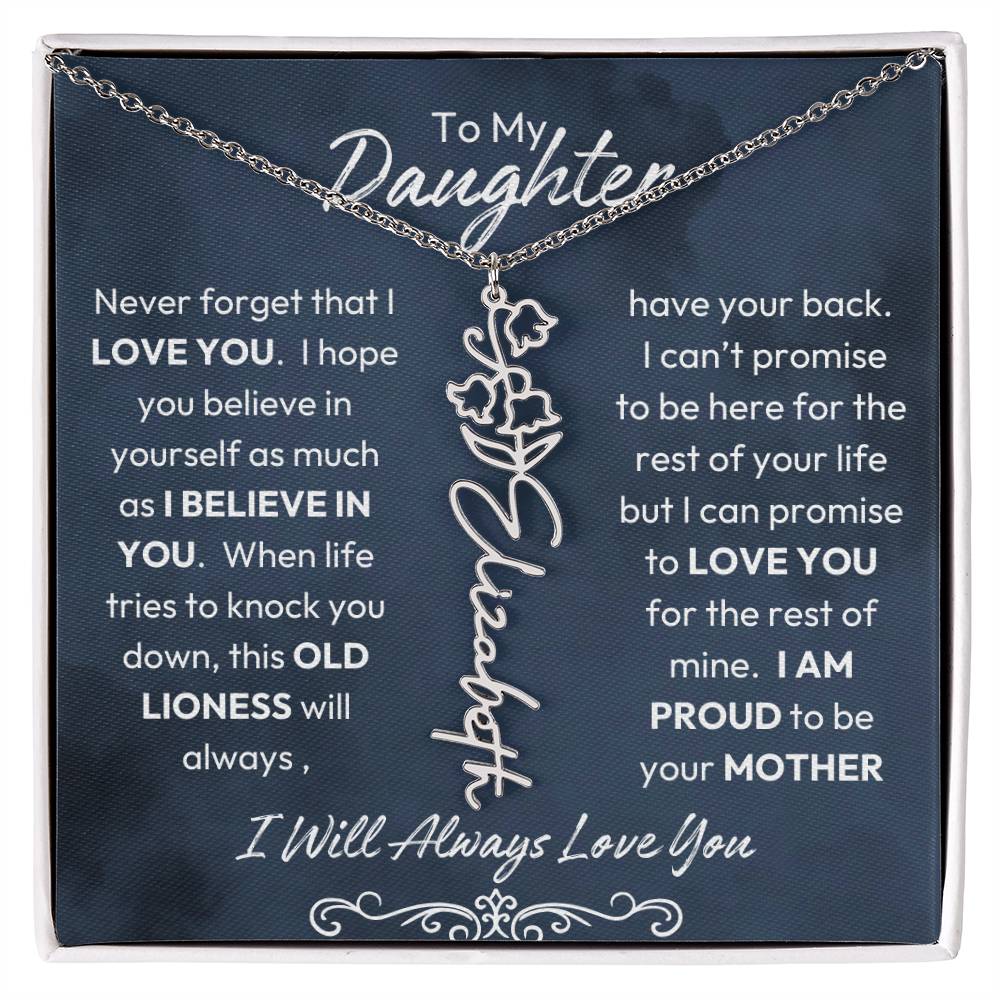 To My Daughter | Proud to Be Your Mother | Birth Flower Neckalce