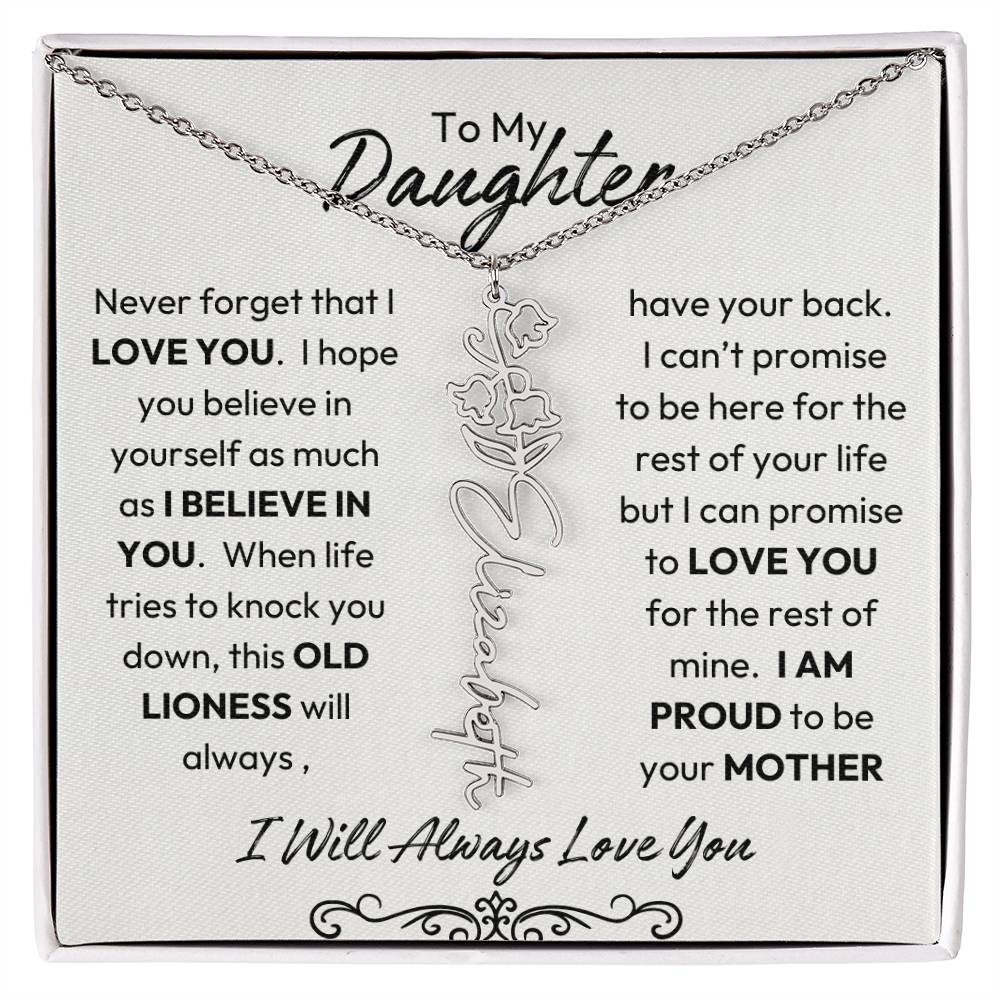 To My Daughter | Believe In You | Birth flower Necklace |  Mother-Daughter Keepsake