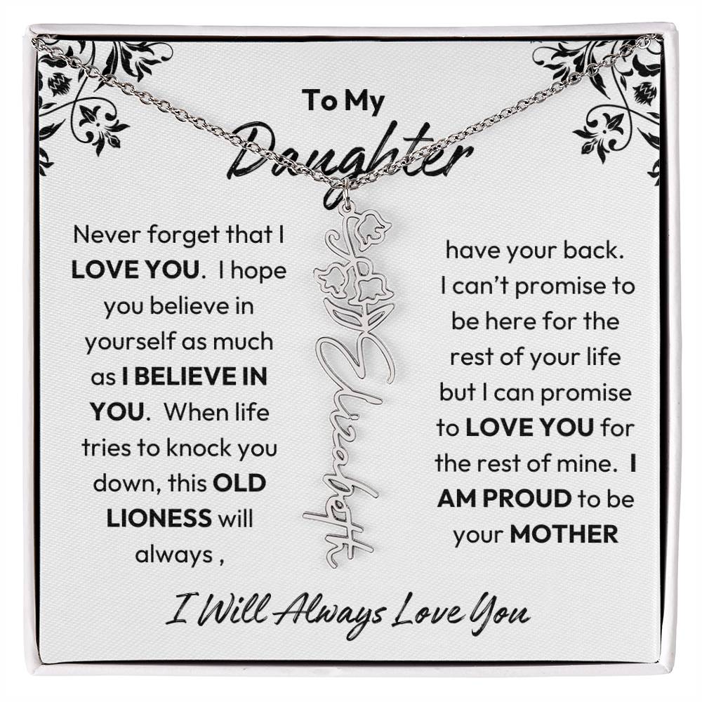 To My Daughter | I Believe In You | Birth Flower Necklace | From Mom