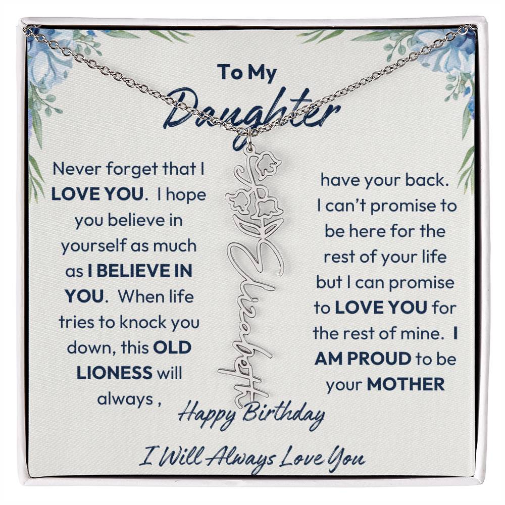 To My Daughter | Proud To Be Your Mother | Happy Birthday | Birth Flower Necklace