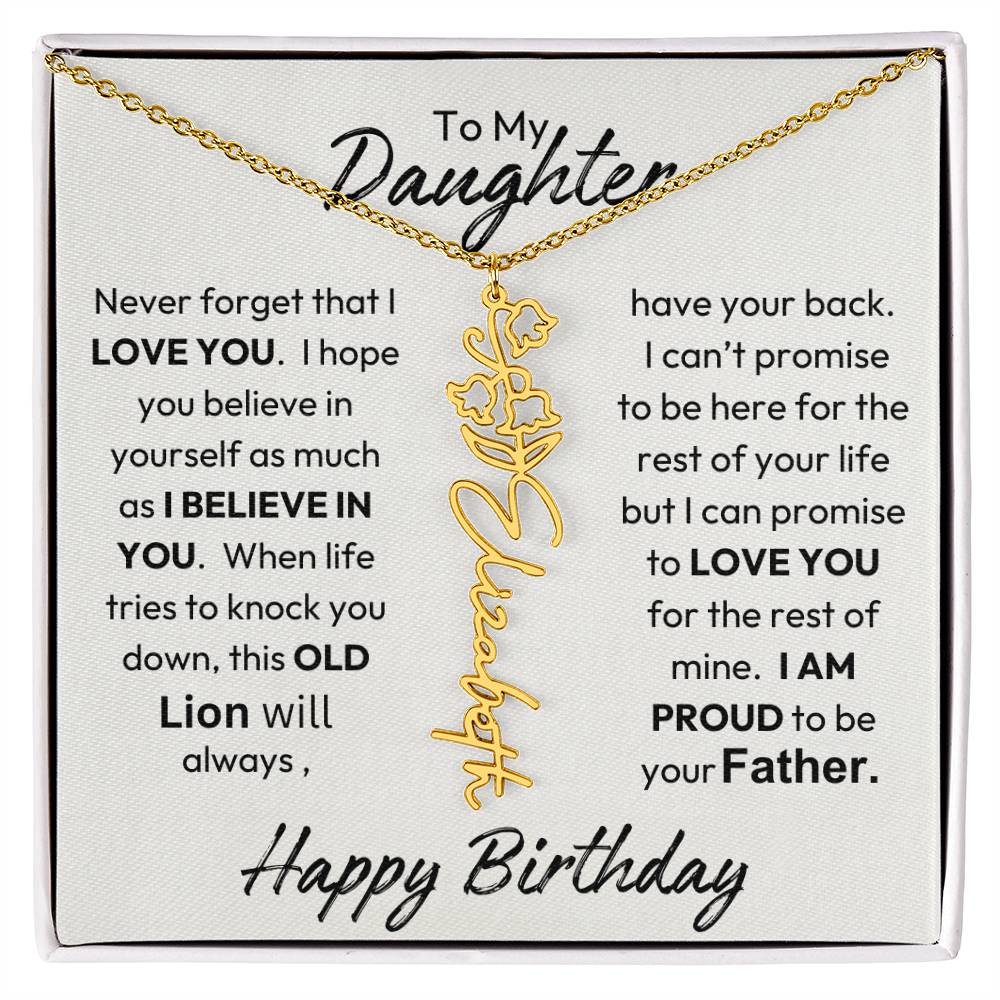 Father-Daughter |  Happy Birthday | Proud To Be Your Father | Birth Flower