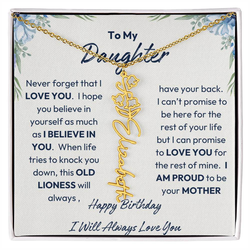 To My Daughter | Proud To Be Your Mother | Happy Birthday | Birth Flower Necklace