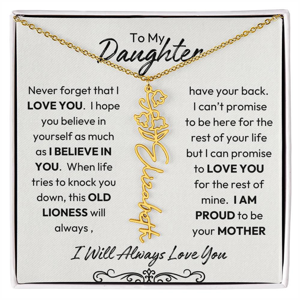 To My Daughter | Believe In You | Birth flower Necklace |  Mother-Daughter Keepsake