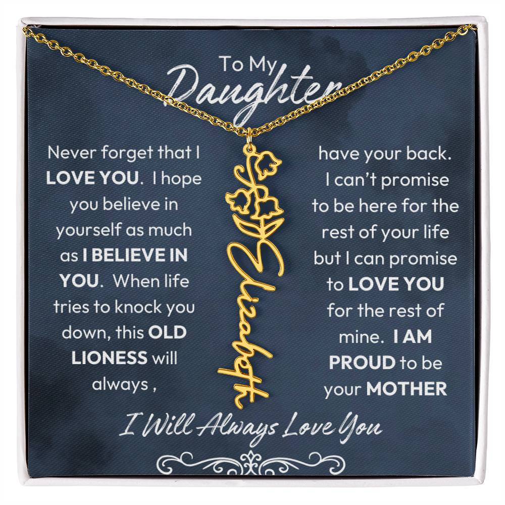 To My Daughter | Proud to Be Your Mother | Birth Flower Neckalce