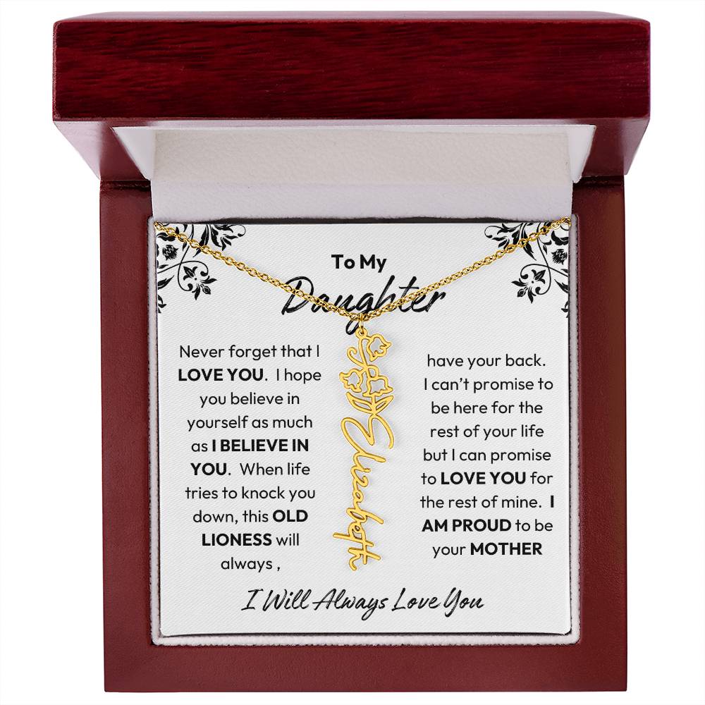 To My Daughter | I Believe In You | Birth Flower Necklace | From Mom