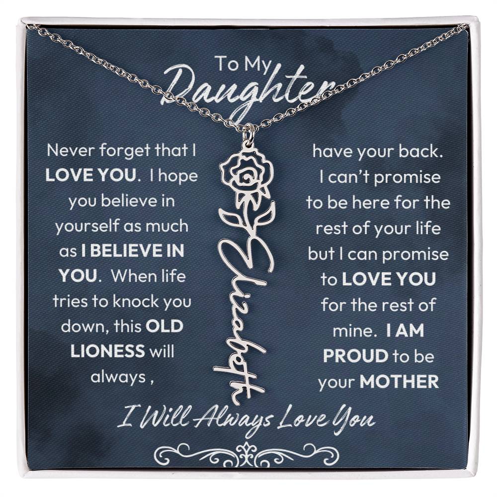 To My Daughter | Proud to Be Your Mother | Birth Flower Neckalce