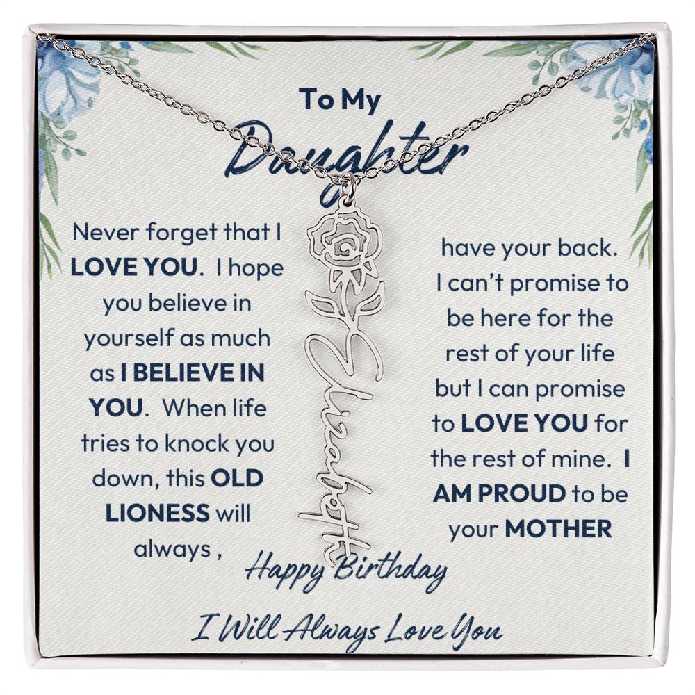 To My Daughter | Proud To Be Your Mother | Happy Birthday | Birth Flower Necklace