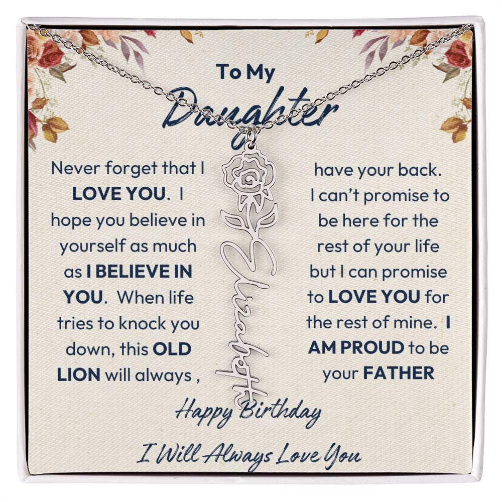 Father, Daughter Gift | I Believe In You | Happy Birthday | Birth Flower Necklace