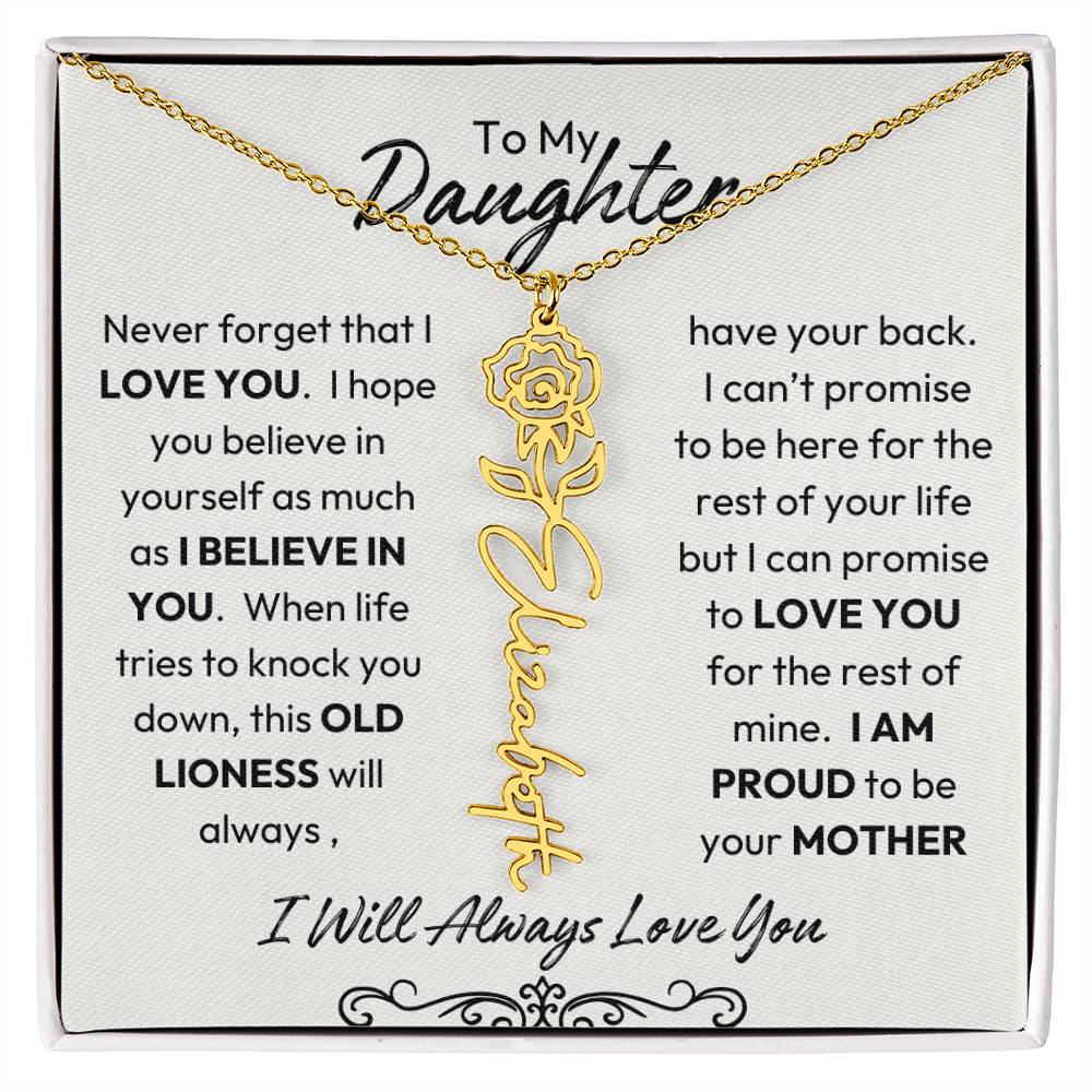 To My Daughter | Believe In You | Birth flower Necklace |  Mother-Daughter Keepsake