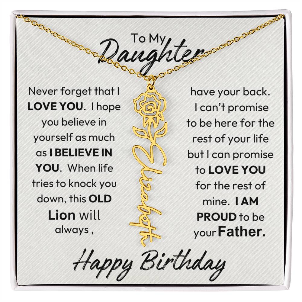 Father-Daughter |  Happy Birthday | Proud To Be Your Father | Birth Flower