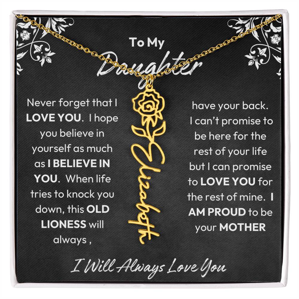 To My Daughter | Proud To Be Your Mother | Birth Flower Necklace